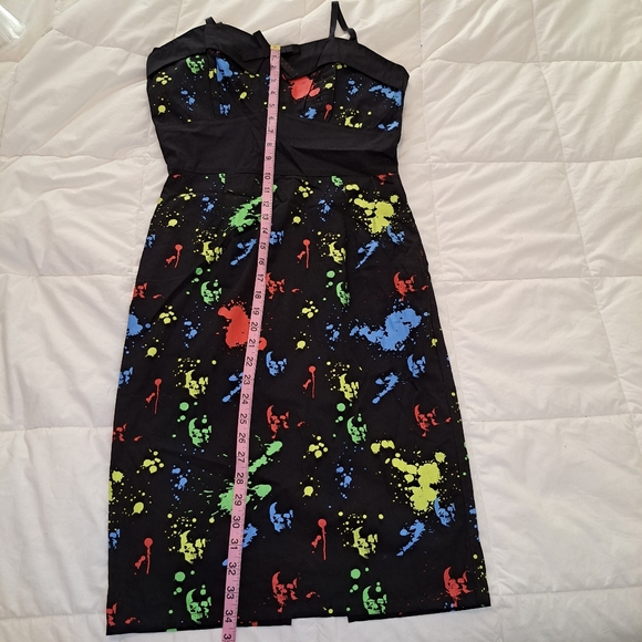 Dead Threads Goth Dress Scene Black Rainbow Paint Splatter Colorful Size Medium - Picture 10 of 13
